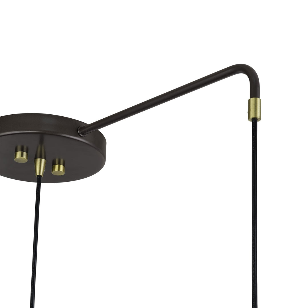 3 Light English Bronze Extra Large Linear Chandelier