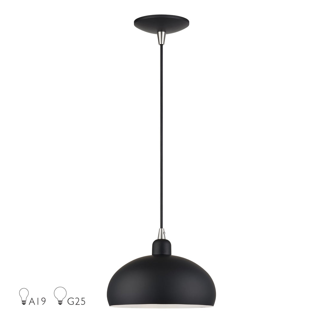 1 Light Black Pendant by Livex Lighting