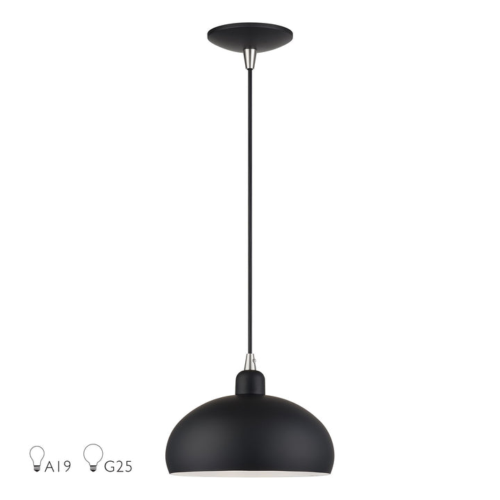 1 Light Black Pendant by Livex Lighting