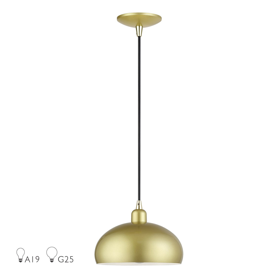 1 Light Soft Gold Pendant by Livex Lighting