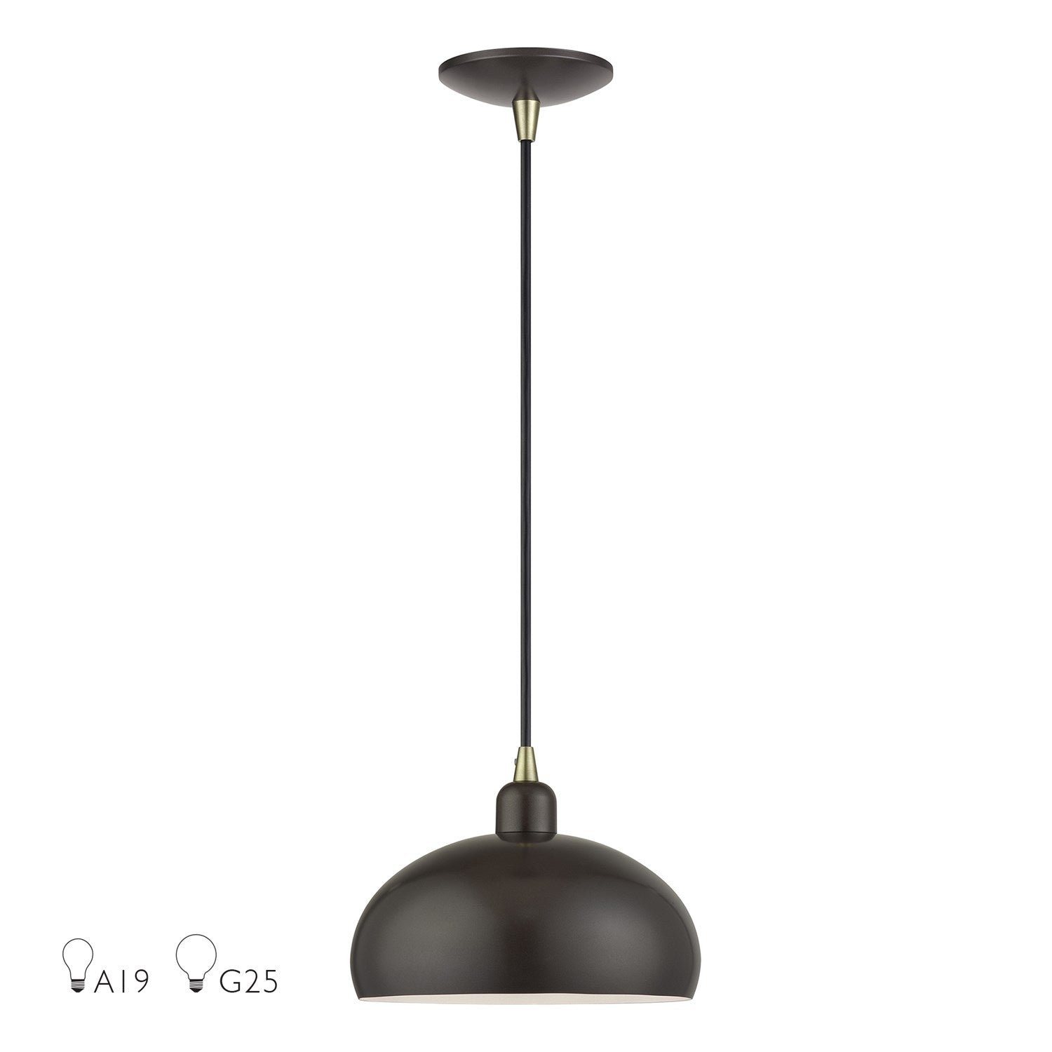 1 Light English Bronze Pendant by Livex Lighting