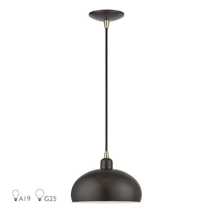 1 Light English Bronze Pendant by Livex Lighting