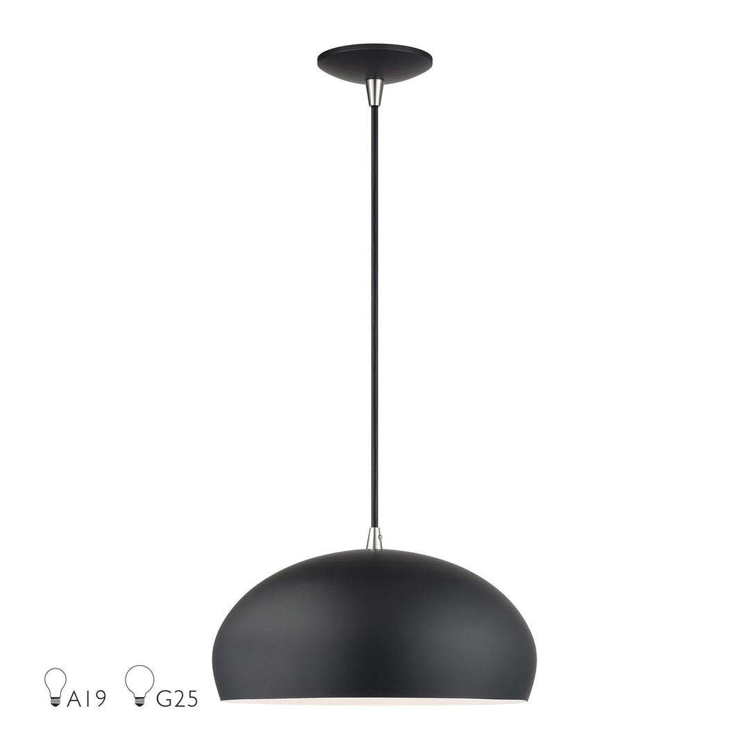 1 Light Black Pendant by Livex Lighting