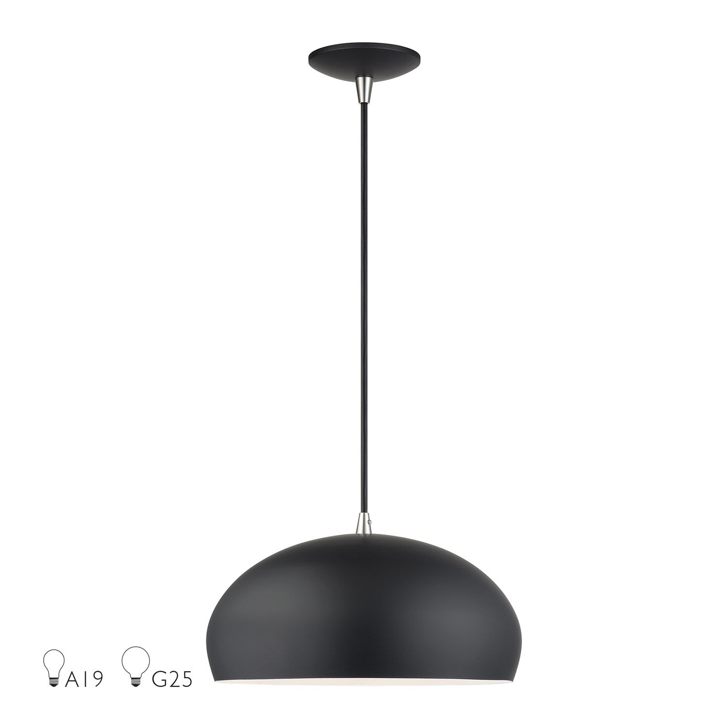 1 Light Black Pendant by Livex Lighting