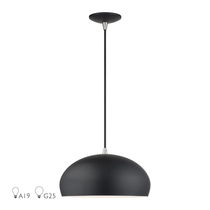 1 Light Black Pendant by Livex Lighting