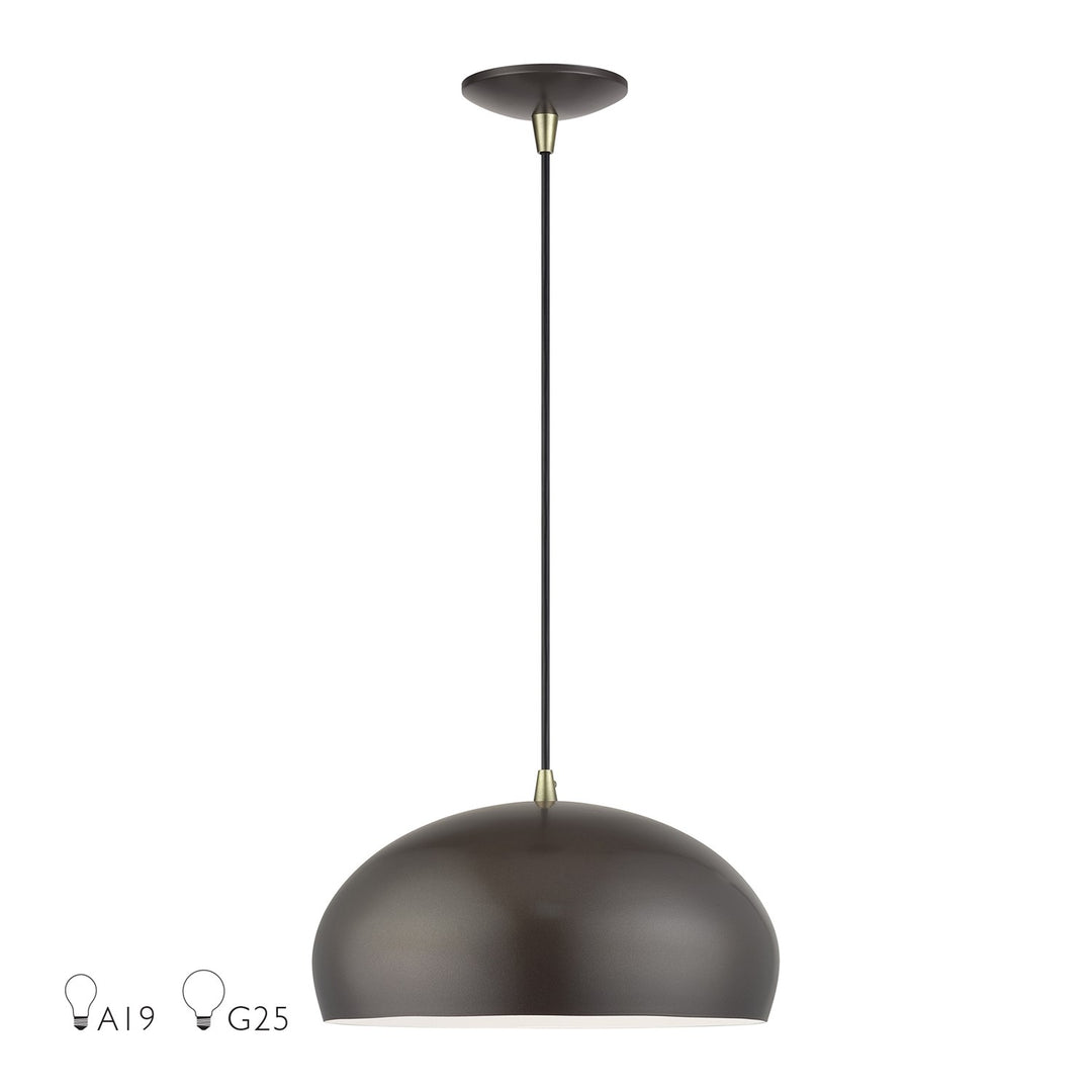 1 Light English Bronze Pendant by Livex Lighting
