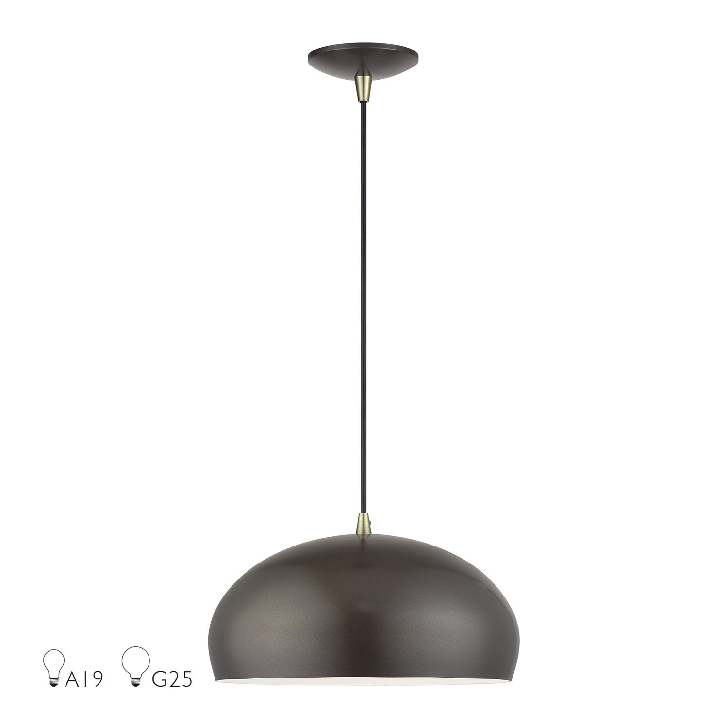 1 Light English Bronze Pendant by Livex Lighting
