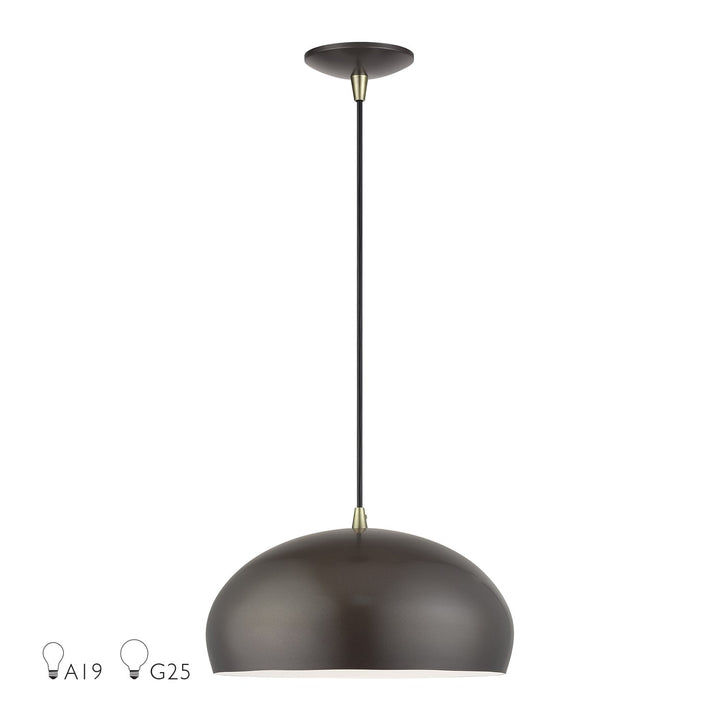1 Light English Bronze Pendant by Livex Lighting