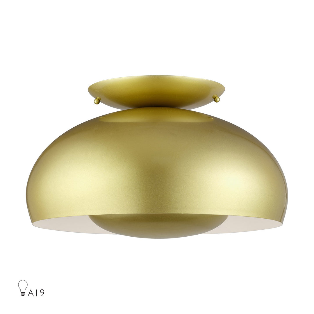 3 Light Soft Gold Large Semi-Flush by Livex Lighting