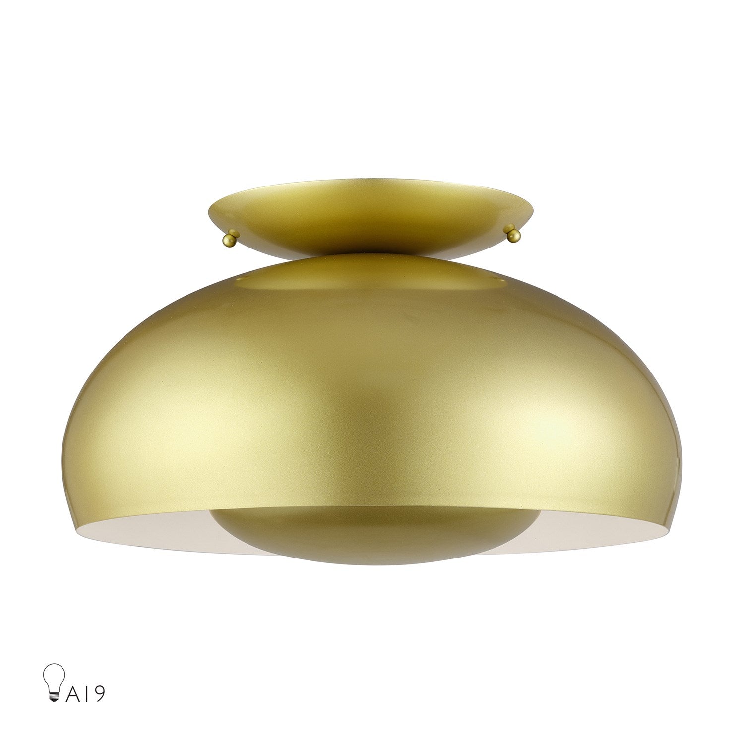 3 Light Soft Gold Large Semi-Flush by Livex Lighting