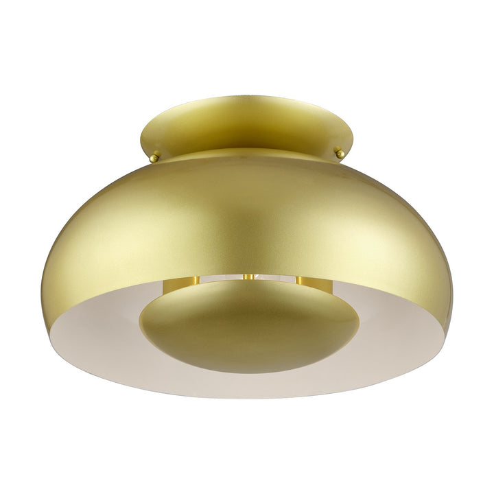 3 Light Soft Gold Large Semi-Flush