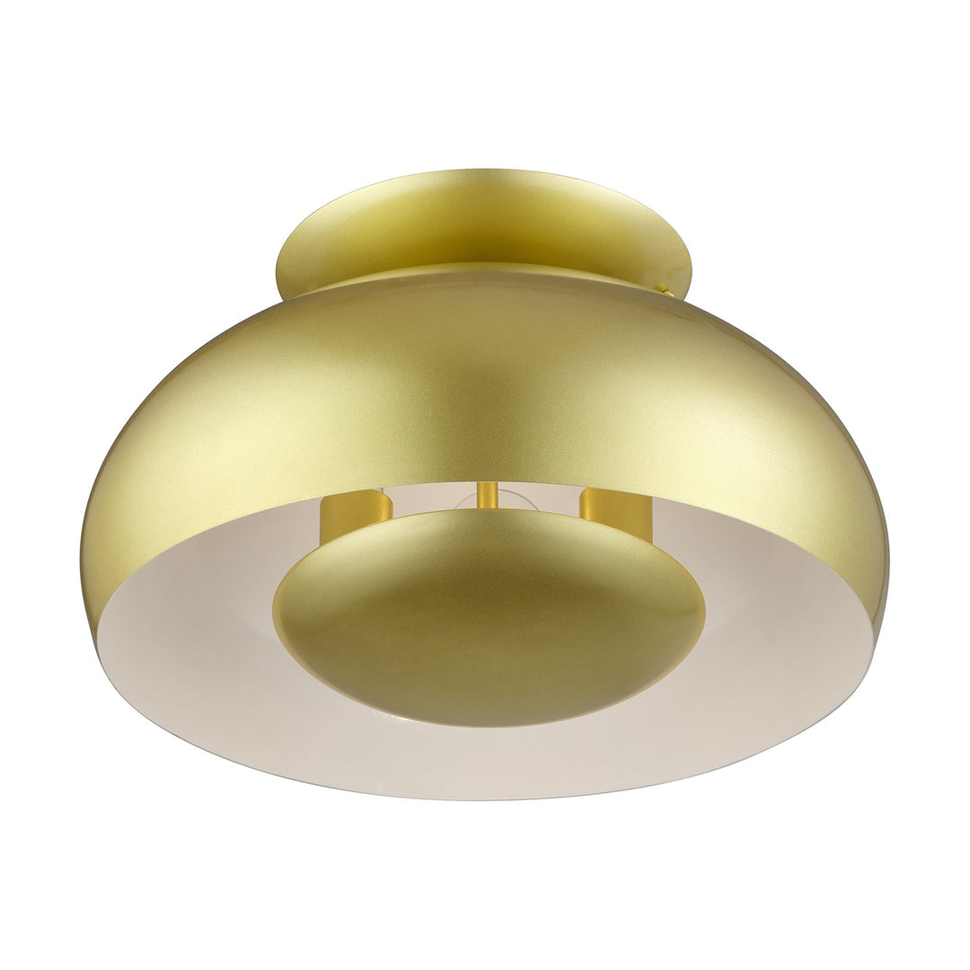 3 Light Soft Gold Large Semi-Flush
