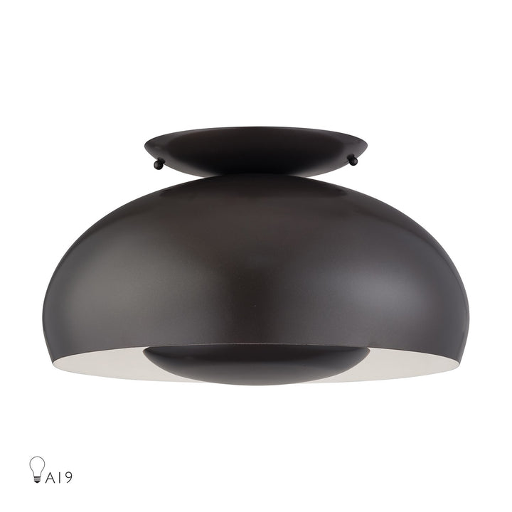 3 Light English Bronze Large Semi-Flush by Livex Lighting