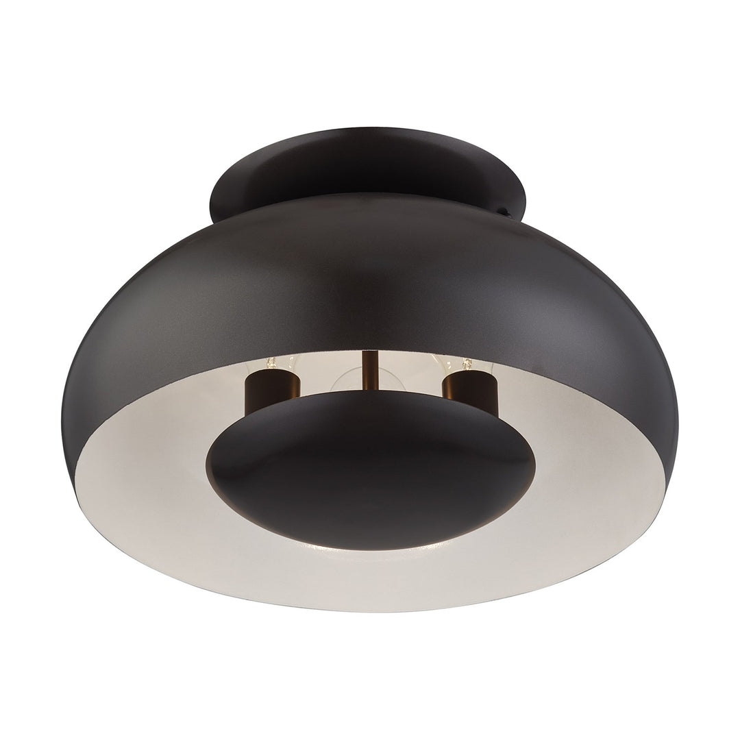 3 Light English Bronze Large Semi-Flush