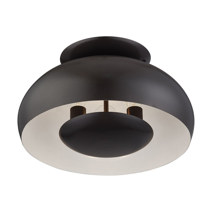 3 Light English Bronze Large Semi-Flush