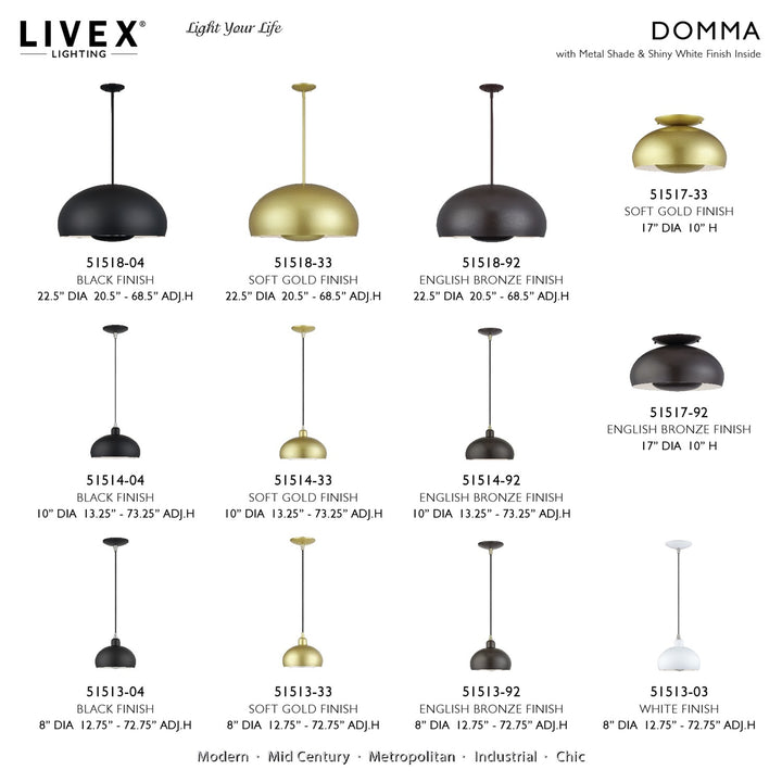 4 Light Soft Gold Pendant