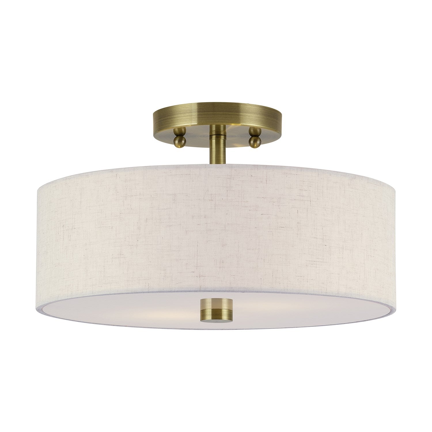2 Light Antique Brass Medium Semi-Flush by Livex Lighting