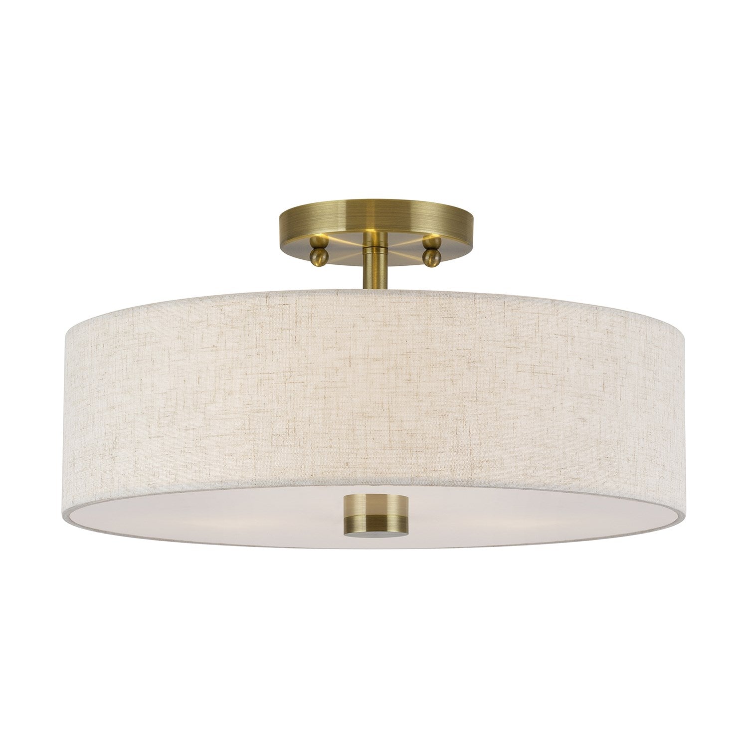 3 Light Antique Brass Large Semi-Flush by Livex Lighting