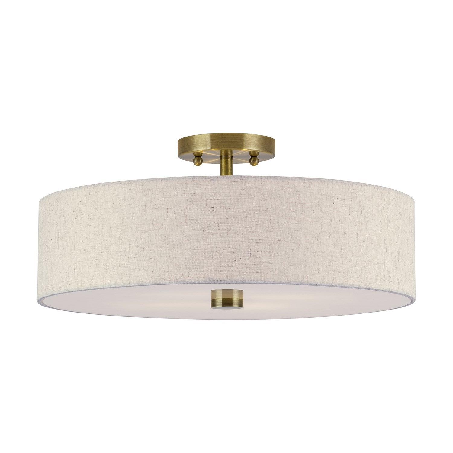 4 Light Antique Brass Large Semi-Flush by Livex Lighting