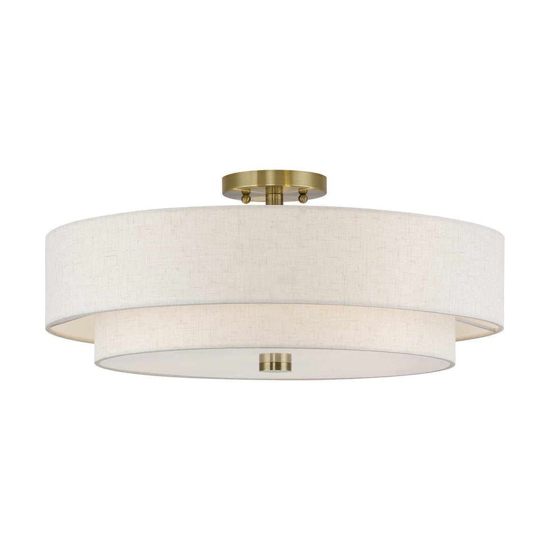 5 Light Antique Brass Extra Large Semi-Flush by Livex Lighting