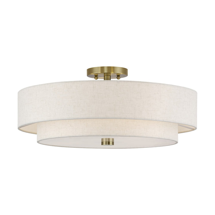 5 Light Antique Brass Extra Large Semi-Flush by Livex Lighting