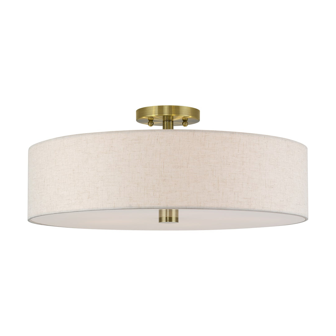 5 Light Antique Brass Extra Large Semi-Flush by Livex Lighting