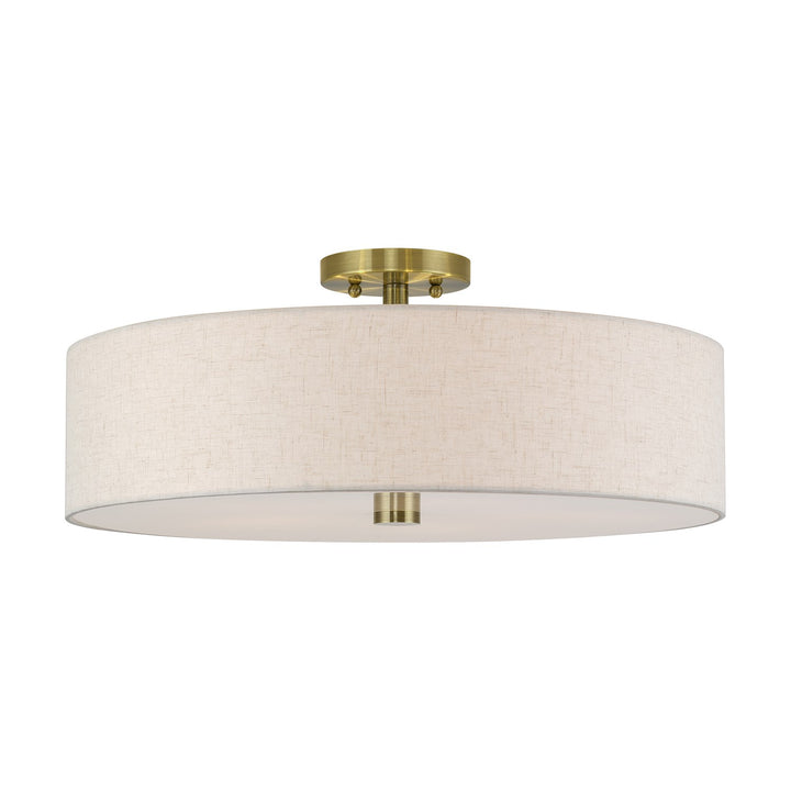 5 Light Antique Brass Extra Large Semi-Flush by Livex Lighting