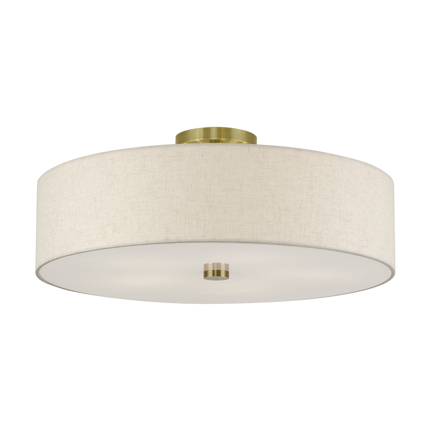 5 Light Antique Brass Extra Large Semi-Flush