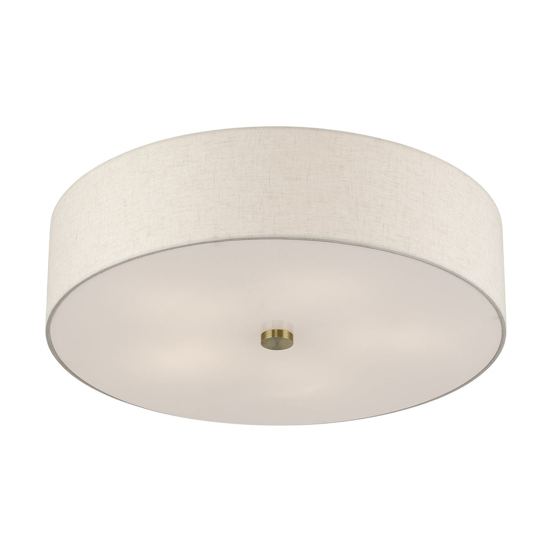 5 Light Antique Brass Extra Large Semi-Flush