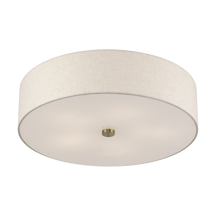 5 Light Antique Brass Extra Large Semi-Flush