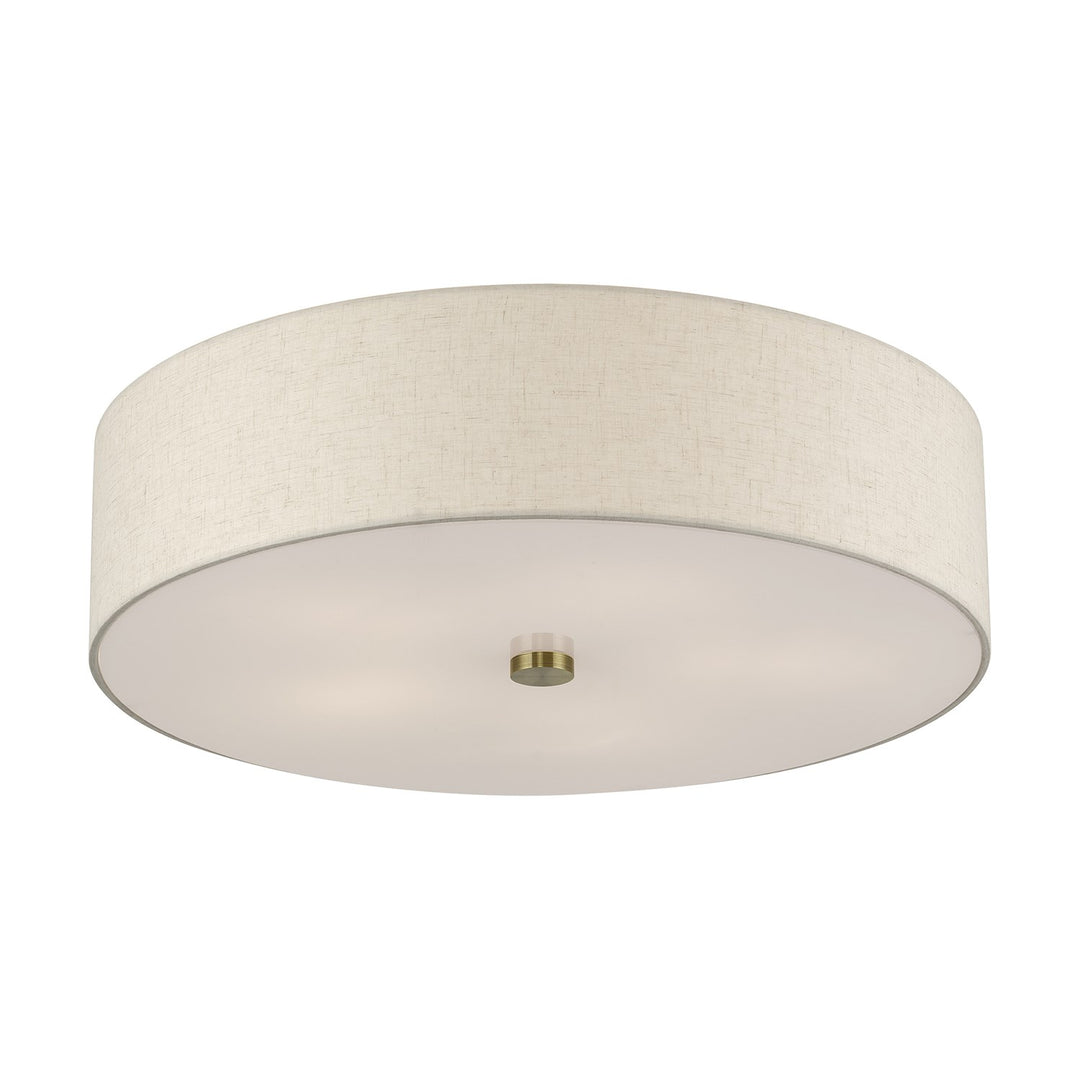 5 Light Antique Brass Extra Large Semi-Flush