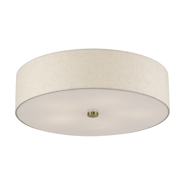 5 Light Antique Brass Extra Large Semi-Flush