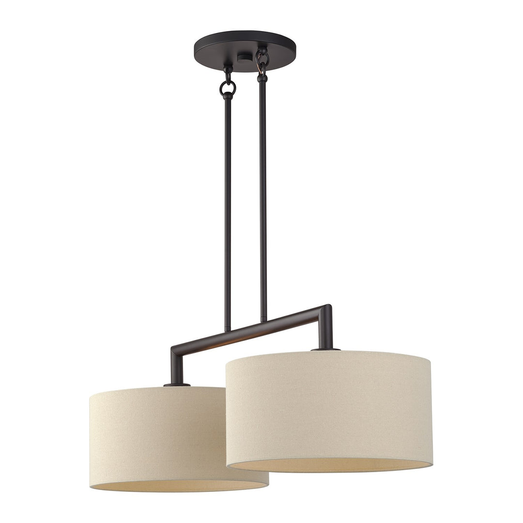 2 Light Bronze Large Linear Chandelier