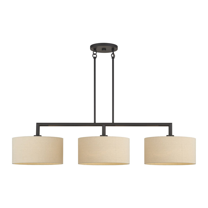 3 Light Bronze Extra Large Linear Chandelier by Livex Lighting