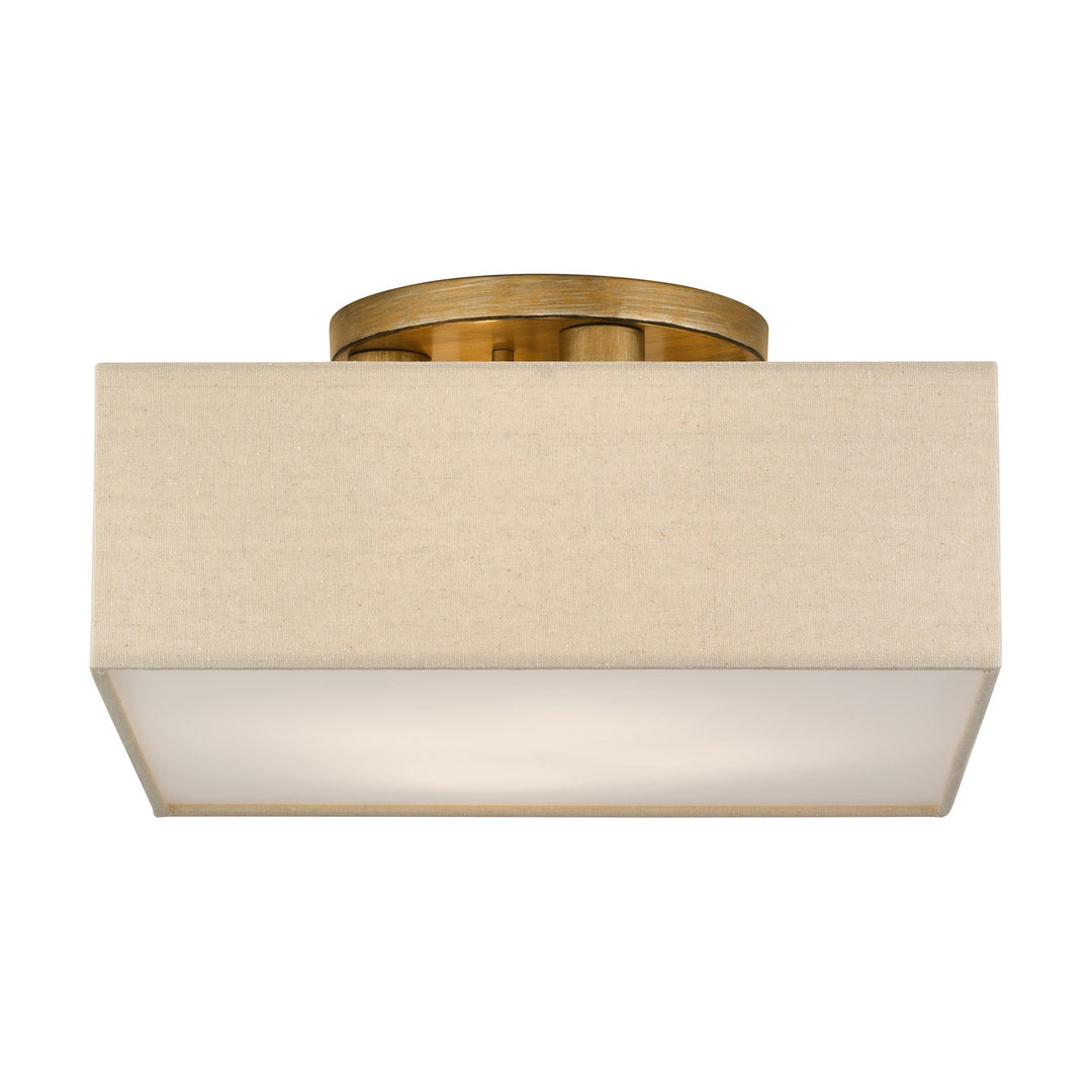 4 Light Antique Gold Leaf Semi-Flush by Livex Lighting