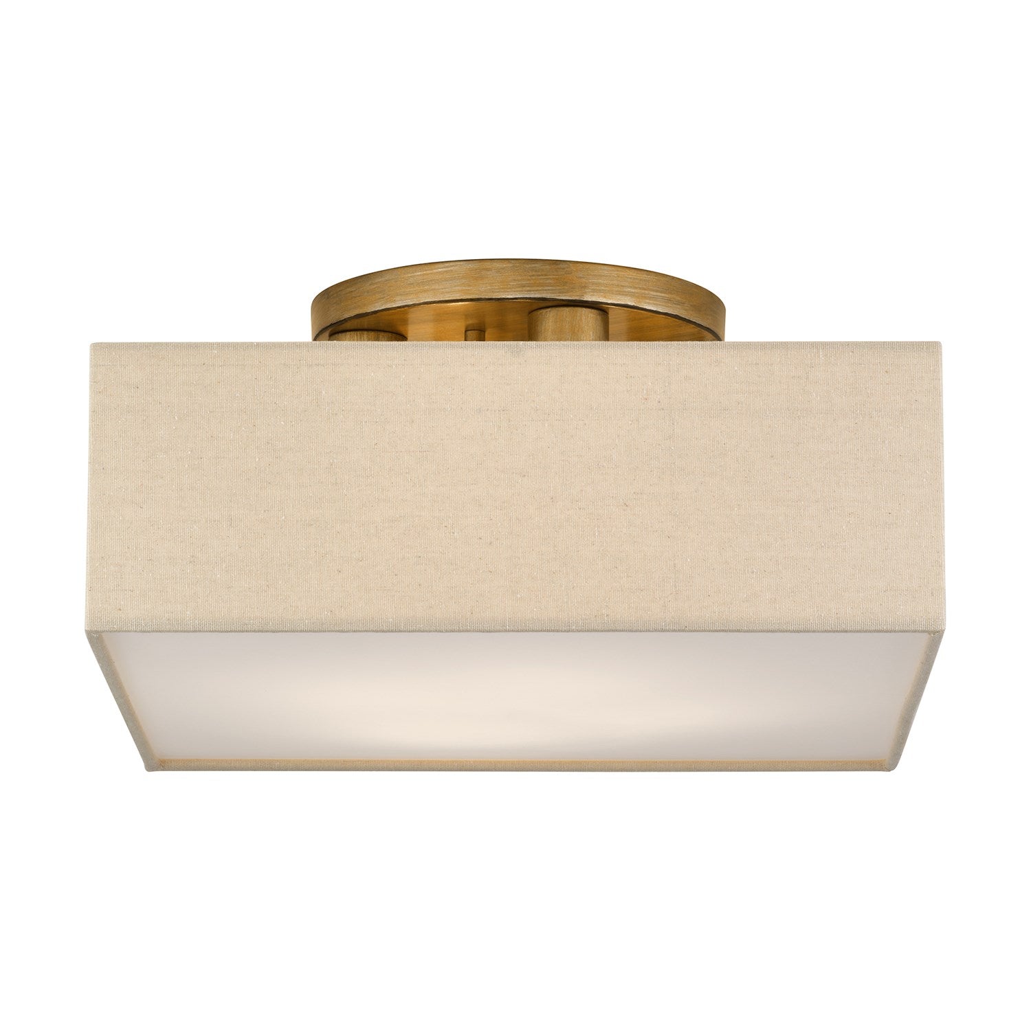 4 Light Antique Gold Leaf Semi-Flush by Livex Lighting