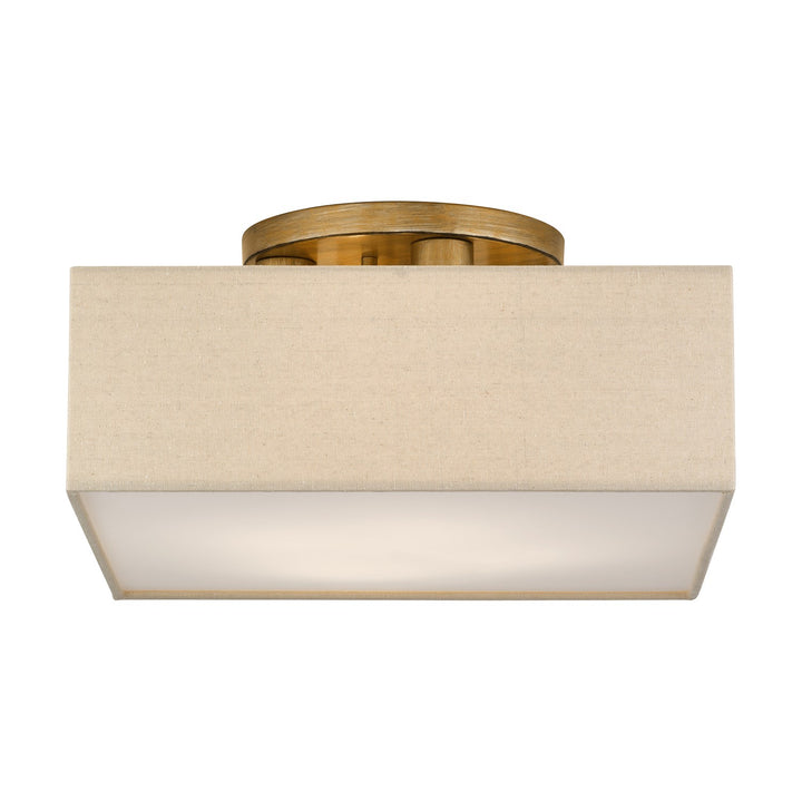 4 Light Antique Gold Leaf Semi-Flush by Livex Lighting