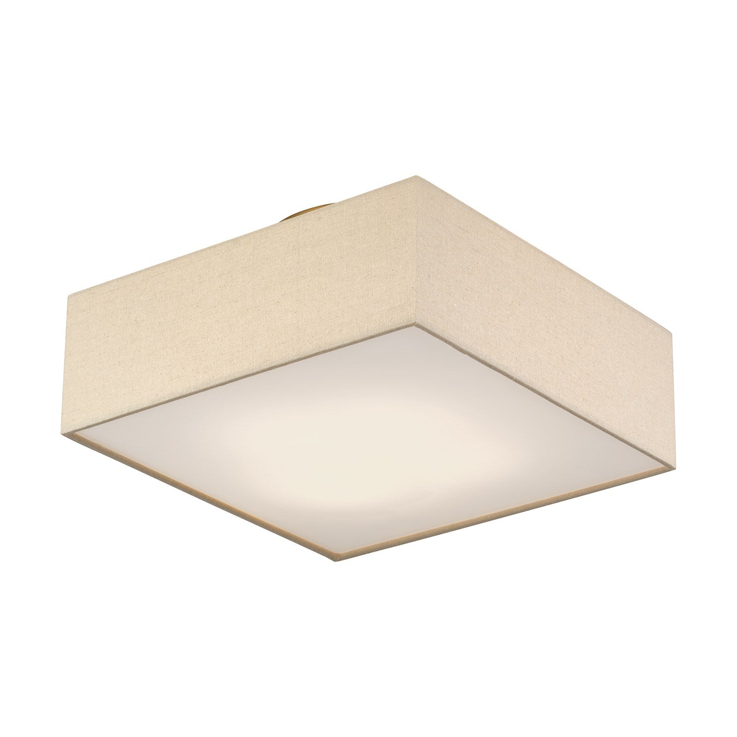4 Light Antique Gold Leaf Semi-Flush