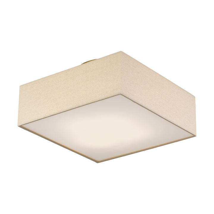4 Light Antique Gold Leaf Semi-Flush