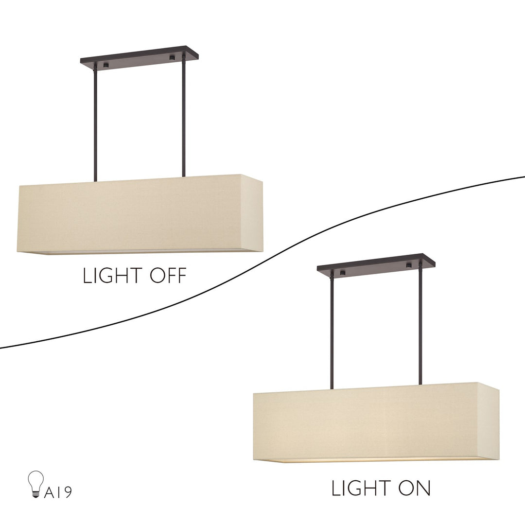 4 Light Bronze Large Linear Chandelier
