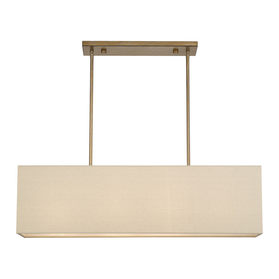 4 Light Antique Gold Leaf Large Linear Chandelier by Livex Lighting