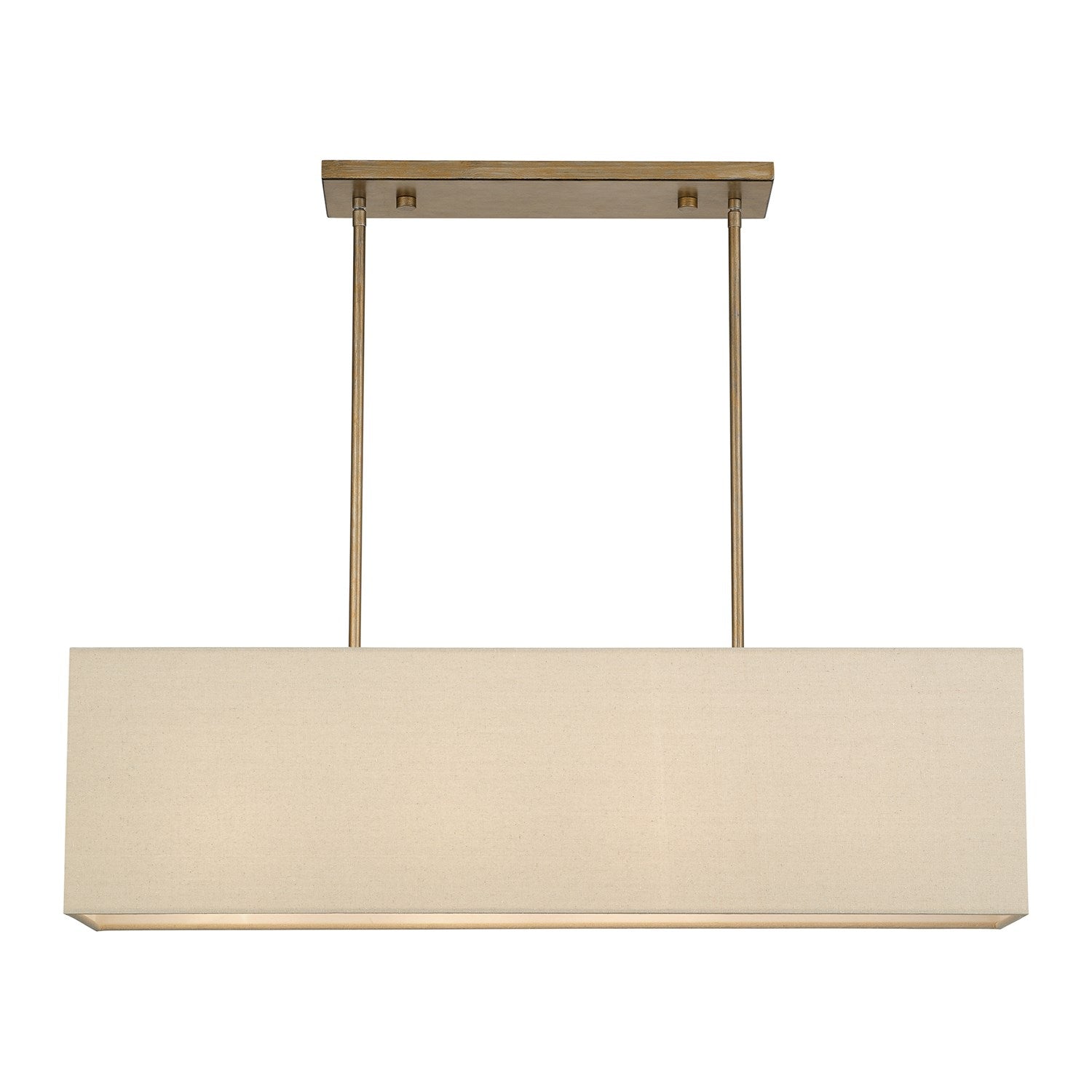 4 Light Antique Gold Leaf Large Linear Chandelier by Livex Lighting