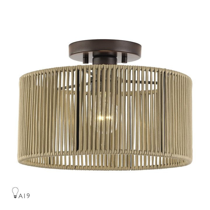 1 Light English Bronze Medium Semi-Flush by Livex Lighting