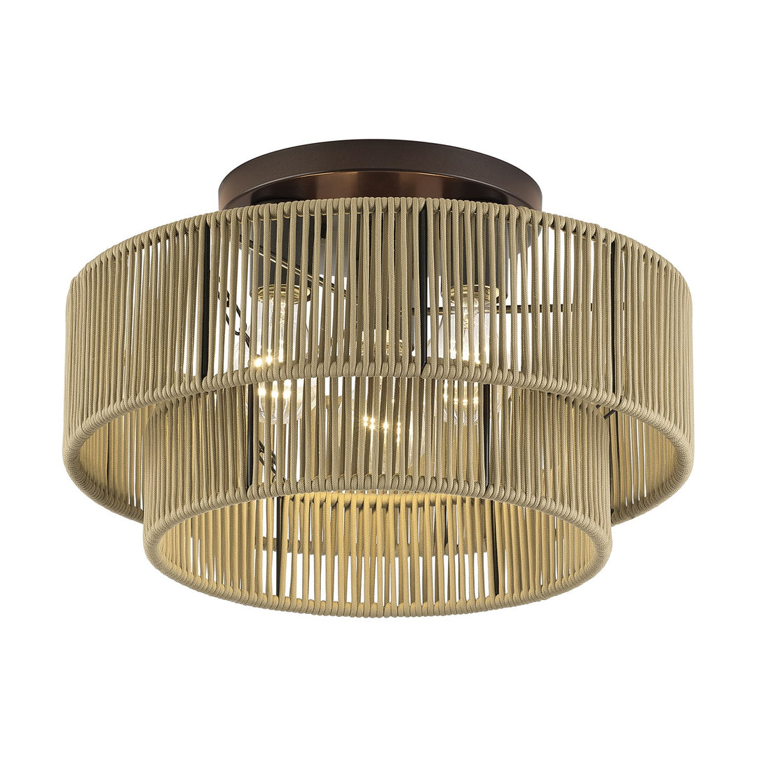 3 Light English Bronze Large Semi-Flush