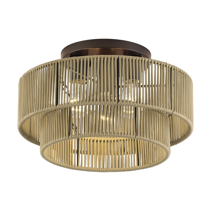 3 Light English Bronze Large Semi-Flush
