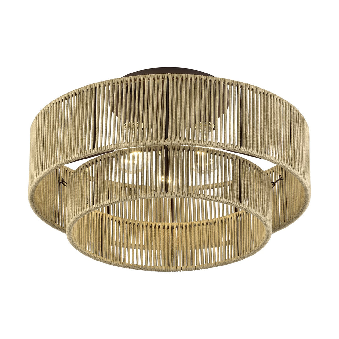 3 Light English Bronze Large Semi-Flush