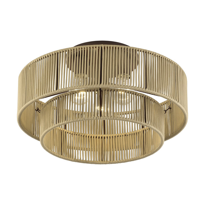3 Light English Bronze Large Semi-Flush