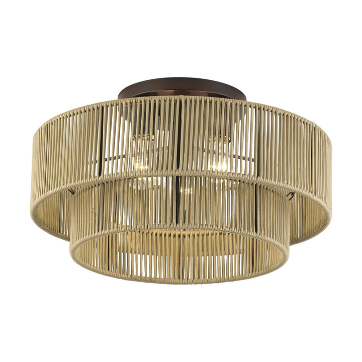 3 Light English Bronze Large Semi-Flush