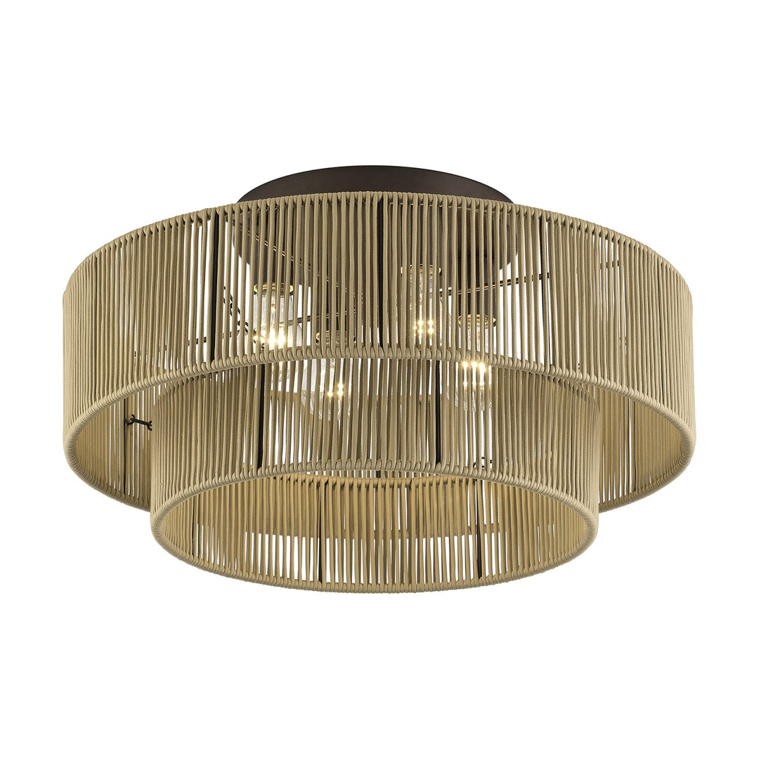 4 Light English Bronze Extra Large Semi-Flush