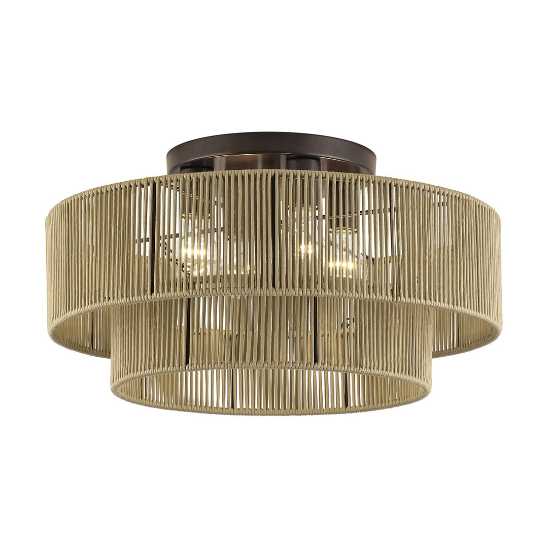 4 Light English Bronze Extra Large Semi-Flush